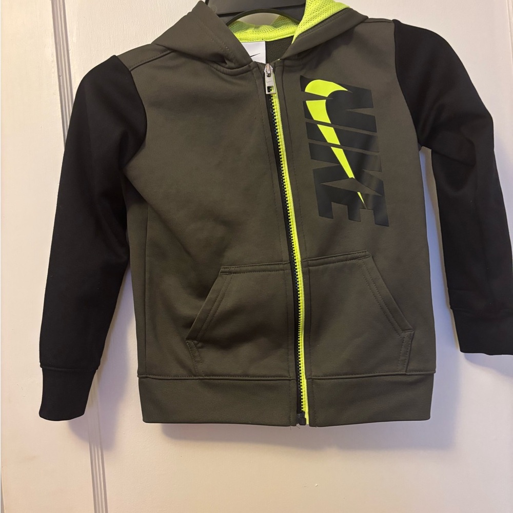 Nike Kids' Black and Olive Hoodie